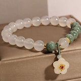 Bracelet en Jade et Agate avec Fleur de Cerisier - Biloria