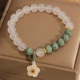 Bracelet en Jade et Agate avec Fleur de Cerisier - Biloria
