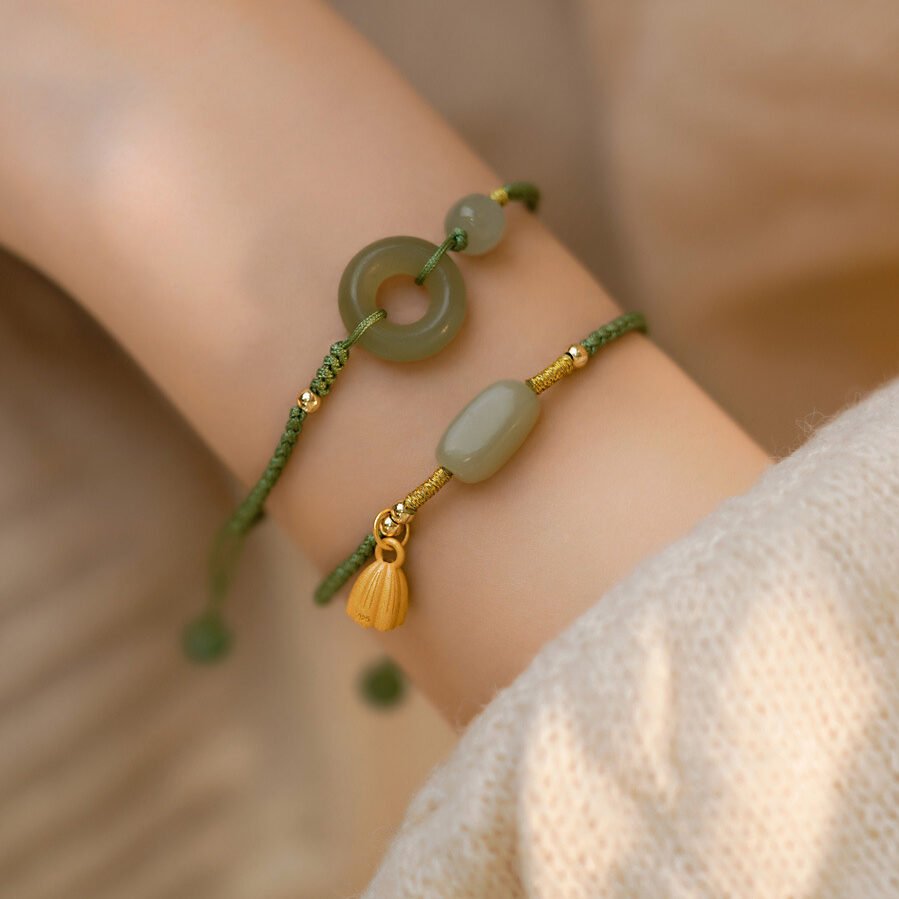 Bracelet en Jade Pierre Naturelle Ajustable - Biloria