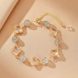 Bracelet en Labradorite et Cristal de Roche avec Trèfle Porte-Bonheur - Biloria