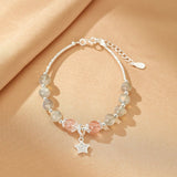 Bracelet en Labradorite et Quartz Fraise avec Étoile - Argent 925 - Biloria