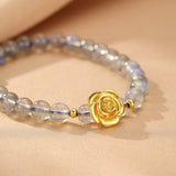 Bracelet en Labradorite et Rose Dorée pour Protection et Intuition - Biloria