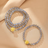 Bracelet en Labradorite et Rose Dorée pour Protection et Intuition - Biloria