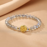 Bracelet en Labradorite et Rose Dorée pour Protection et Intuition - Biloria