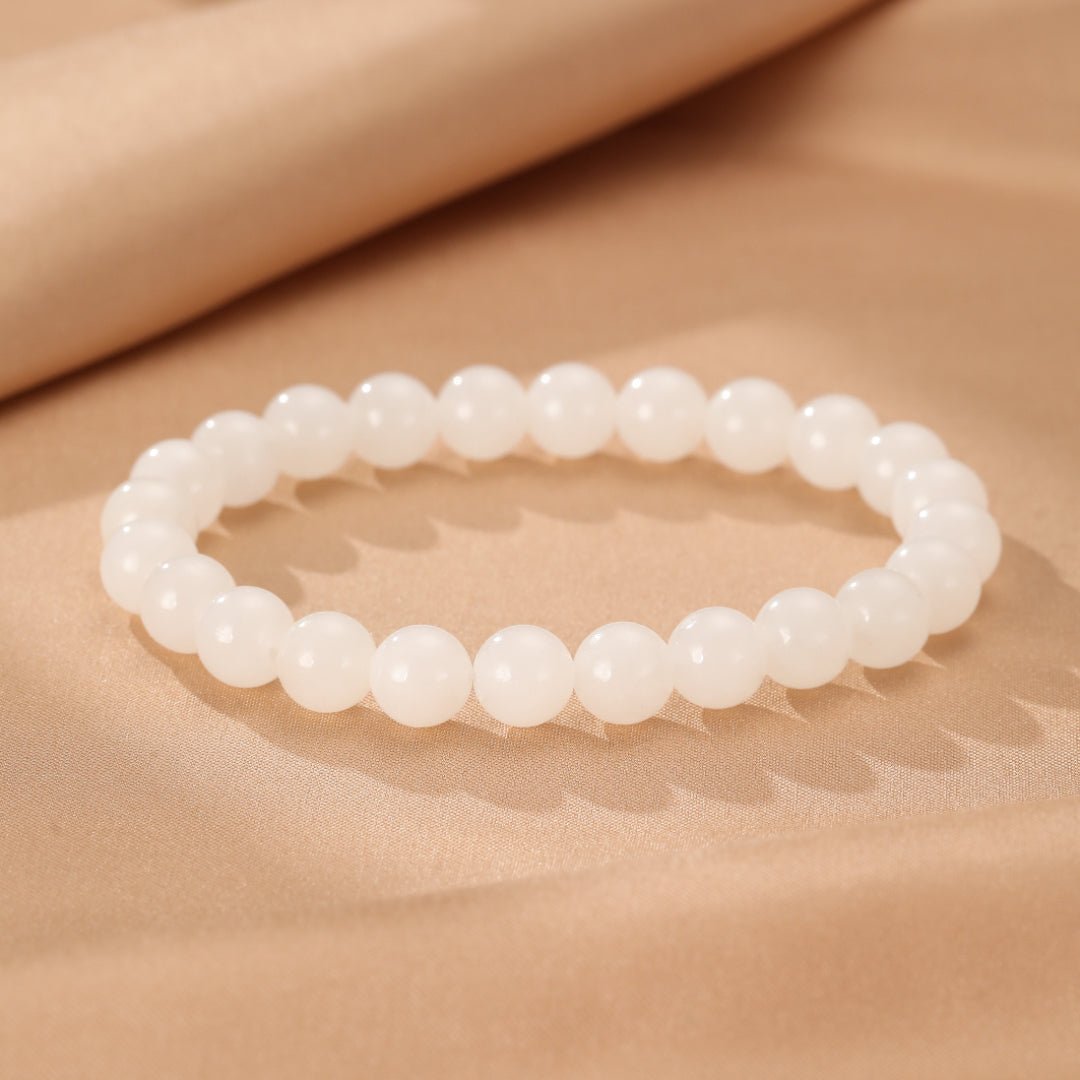 Bracelet en Pierre de Jade Blanc pour la Sérénité au Quotidien - Biloria
