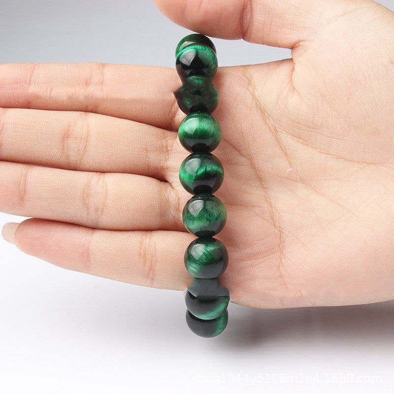 Bracelet en Pierre Œil de Tigre Vert pour Confiance et Protection - Biloria