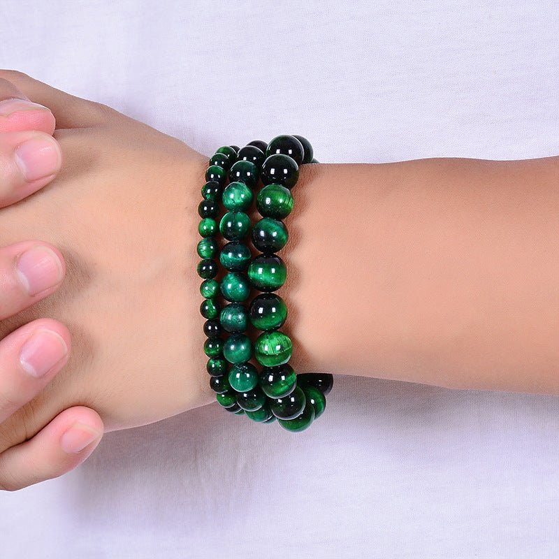Bracelet en Pierre Œil de Tigre Vert pour Confiance et Protection - Biloria