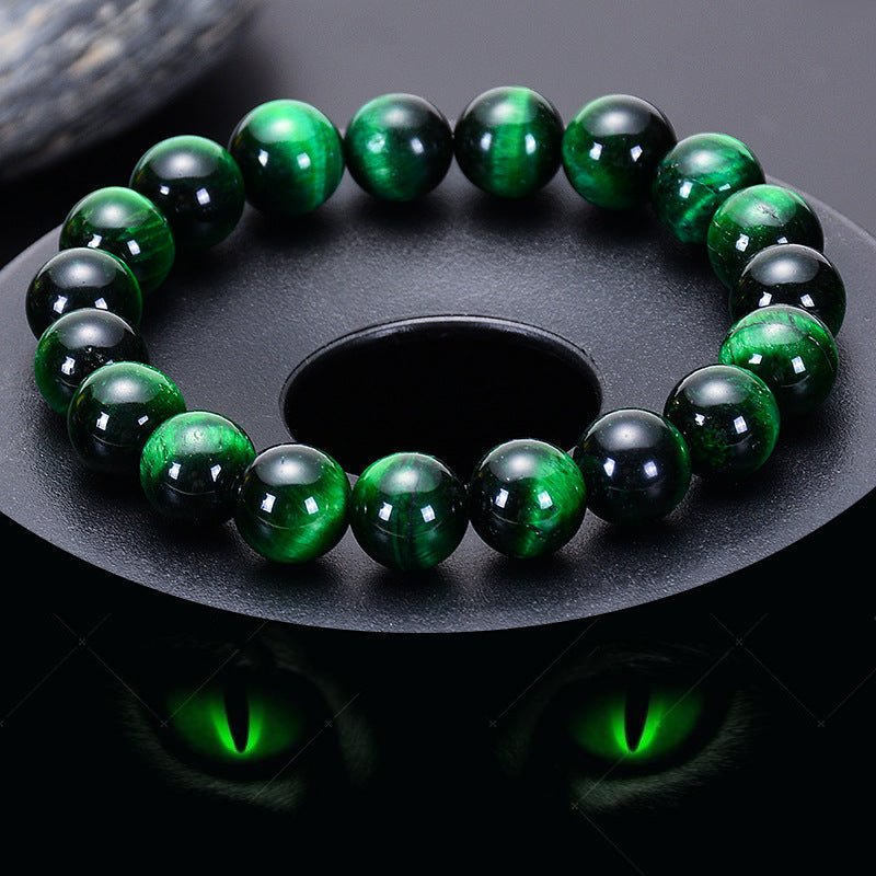 Bracelet en Pierre Œil de Tigre Vert pour Confiance et Protection - Biloria