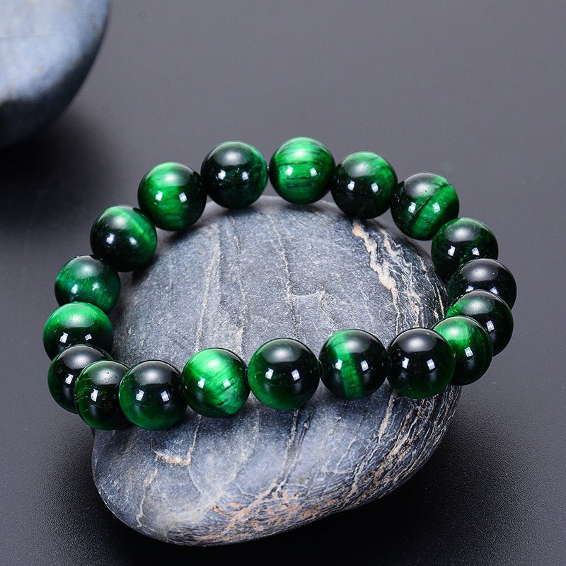 Bracelet en Pierre Œil de Tigre Vert pour Confiance et Protection - Biloria