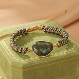 Bracelet en pierres naturelles Labradorite Hématite protection - Biloria