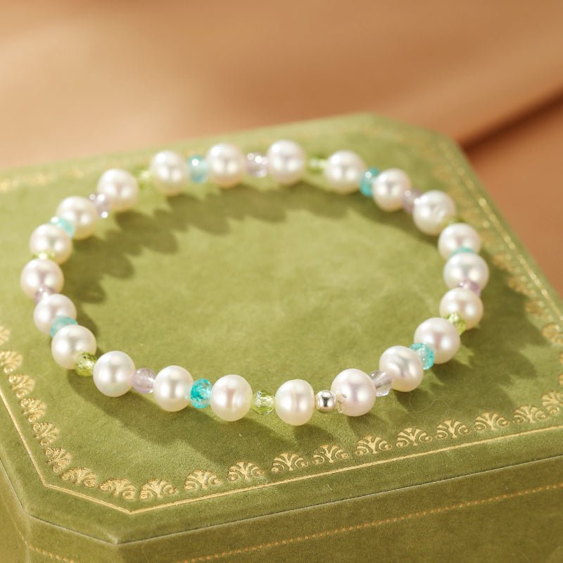 Bracelet Enfant Maman Perle Péridot Topaze Améthyste - Biloria