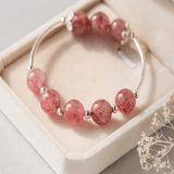 Bracelet Enfant Quartz Fraise Argent 925 | Douceur et Apaisement - Biloria
