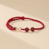 Bracelet Fil Rouge Infini Plaqué Or Cinabre - Biloria