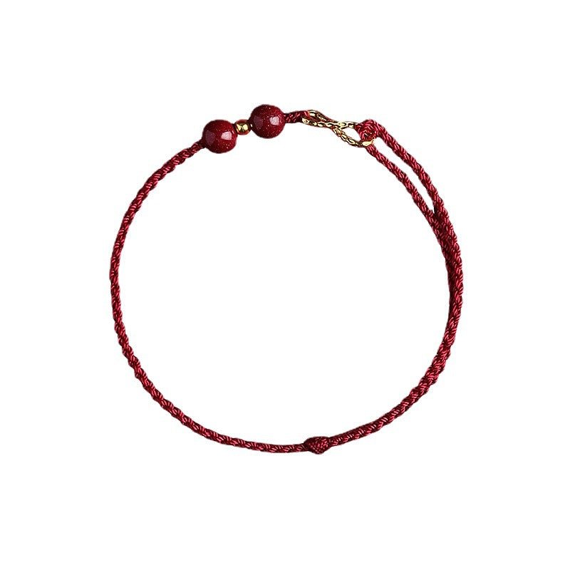 Bracelet Fil Rouge Infini Plaqué Or Cinabre - Biloria