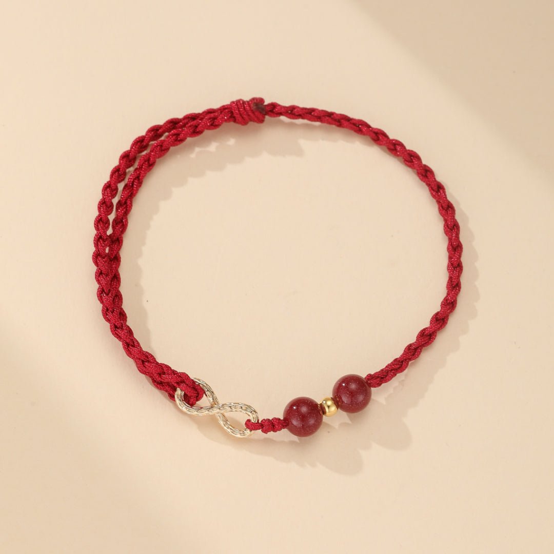 Bracelet Fil Rouge Infini Plaqué Or Cinabre - Biloria