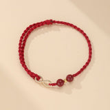 Bracelet Fil Rouge Infini Plaqué Or Cinabre - Biloria