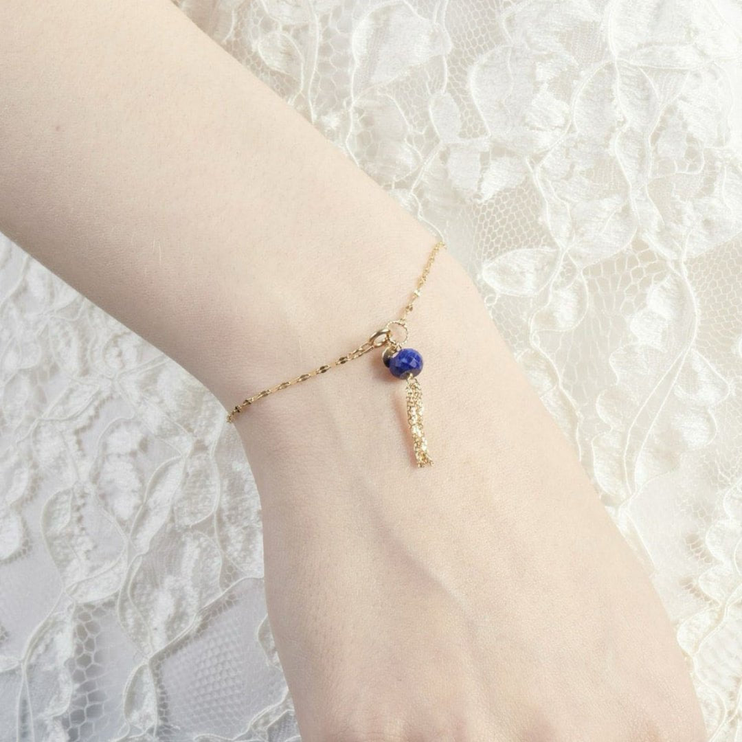 Bracelet Fin Pierre Naturelle Amazonite Lapis Lazuli Péridot - Biloria