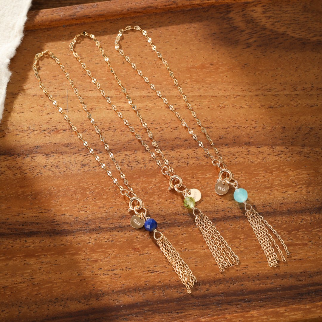 Bracelet Fin Pierre Naturelle Amazonite Lapis Lazuli Péridot - Biloria