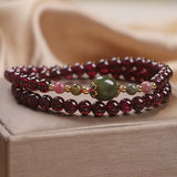 Bracelet Grenat et Jade : Équilibre Énergétique Feng Shui - Biloria