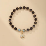 Bracelet Grenat et Labradorite Flocon de Neige - Biloria
