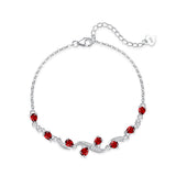 Bracelet Grenat et Zircon Argent 925 - Bijou Déco Bureau Tendance - Biloria