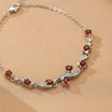Bracelet Grenat et Zircon Argent 925 - Bijou Déco Bureau Tendance - Biloria