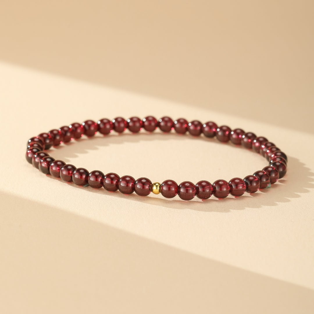 Bracelet Grenat Passion - Pierre Fine Rouge Équilibrante - Biloria