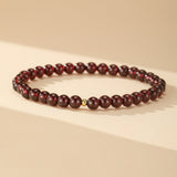 Bracelet Grenat Passion - Pierre Fine Rouge Équilibrante - Biloria