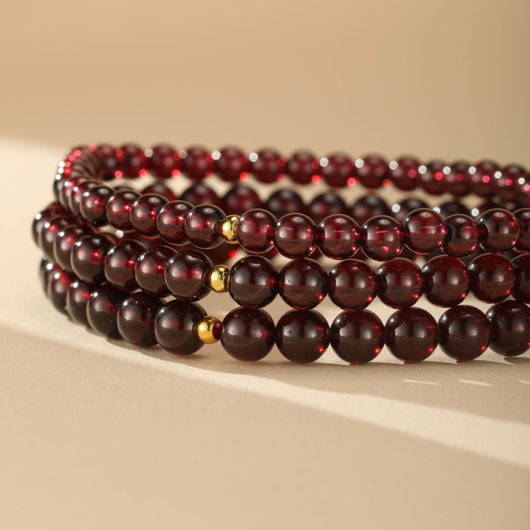 Bracelet Grenat Passion - Pierre Fine Rouge Équilibrante - Biloria