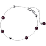 Bracelet Grenat Perles Célestes Argent 925 Féminin - Biloria
