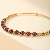 Bracelet Grenat Plaqué Or 18K – Énergie Solaire et Protection - Biloria