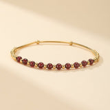Bracelet Grenat Plaqué Or 18K – Énergie Solaire et Protection - Biloria