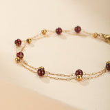 Bracelet Grenat Plaqué Or 18K – Passion et Énergie - Biloria