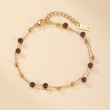 Bracelet Grenat Plaqué Or 18K – Passion et Énergie - Biloria