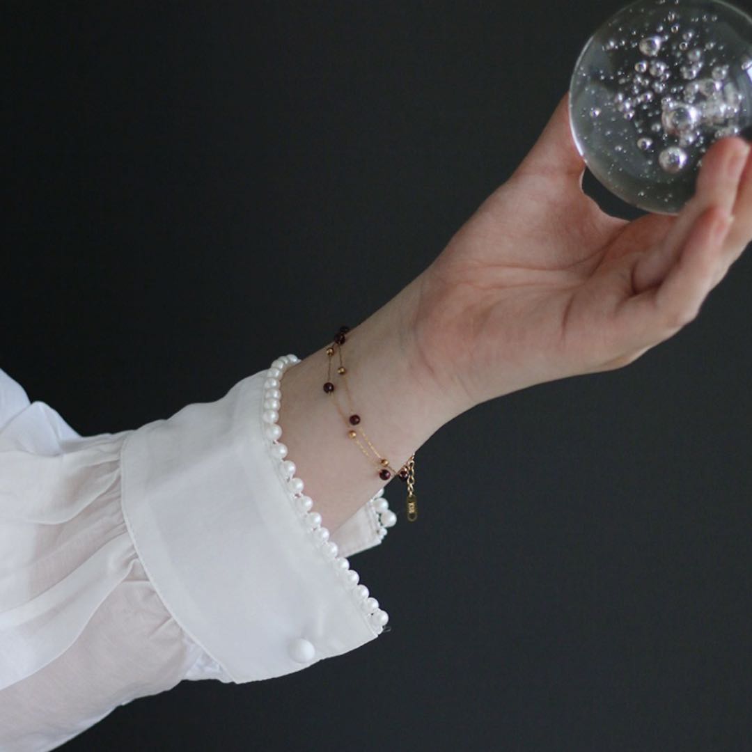 Bracelet Grenat Plaqué Or 18K – Passion et Énergie - Biloria