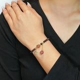 Bracelet Grenat Quartz Fraise Papillon Zircon - Biloria
