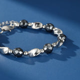 Bracelet Hématite Homme Acier – Bijou Minéral Tendance - Biloria
