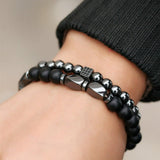 Bracelet Hématite Obsidienne Homme – Protection et Ancrage - Biloria