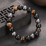 Bracelet Hématite Obsidienne Œil de Tigre 10 mm - Biloria