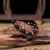 Bracelet Hématite Obsidienne Œil de Tigre 10 mm - Biloria