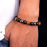 Bracelet Hématite Obsidienne Œil de Tigre 10 mm - Biloria