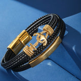 Bracelet Homme Cuir Ancre Marine – Bijou Marin Cadeau - Biloria