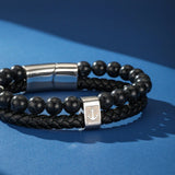 Bracelet Homme Cuir Ancre Marine – Stabilité et Force Intérieure - Biloria