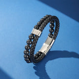Bracelet Homme Cuir Ancre Marine – Stabilité et Force Intérieure - Biloria
