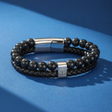 Bracelet Homme Cuir Ancre Marine – Stabilité et Force Intérieure - Biloria