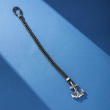 Bracelet Homme Cuir Double Tour Ancre Marine - Biloria
