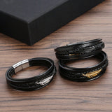 Bracelet Homme Cuir Plume - Protection et Élégance - Biloria