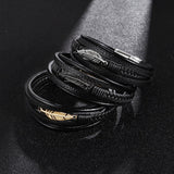 Bracelet Homme Cuir Plume - Protection et Élégance - Biloria