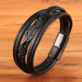 Bracelet Homme Cuir Plume - Protection et Élégance - Biloria