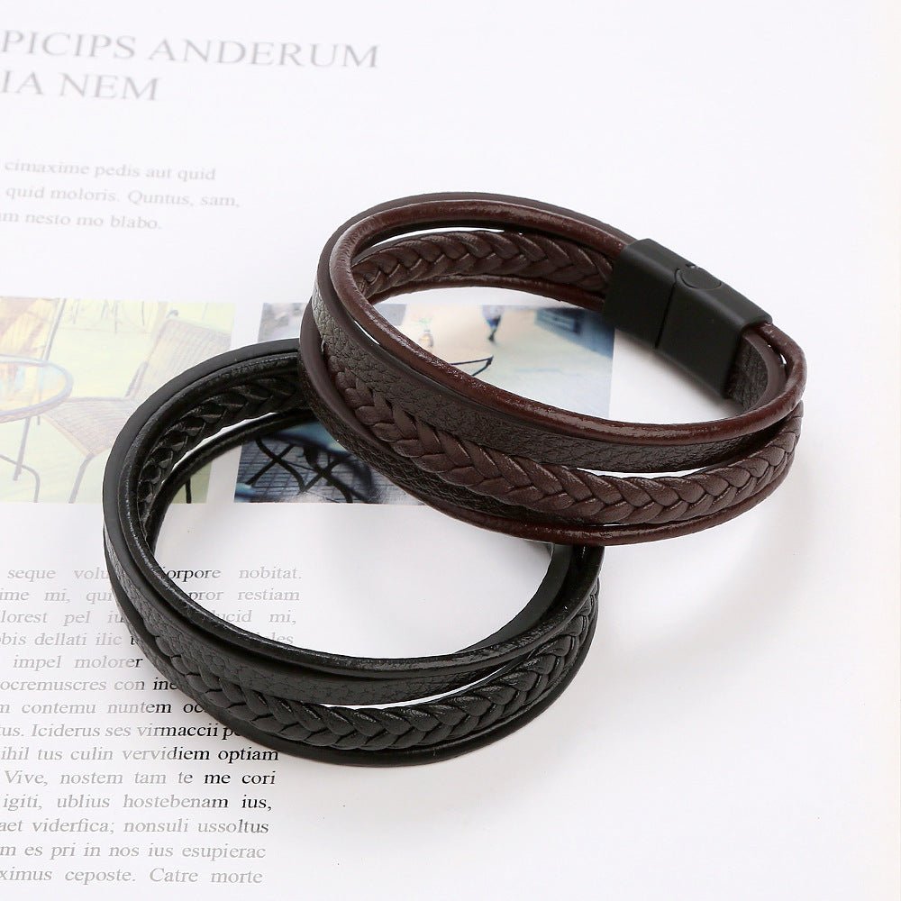 Bracelet Homme Cuir Tressé – Force et Sérénité - Biloria